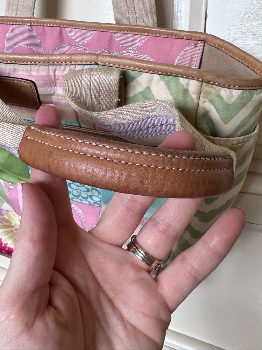 Vintage Y2K Coach pastel patchwork tote - Picture 5 of 12